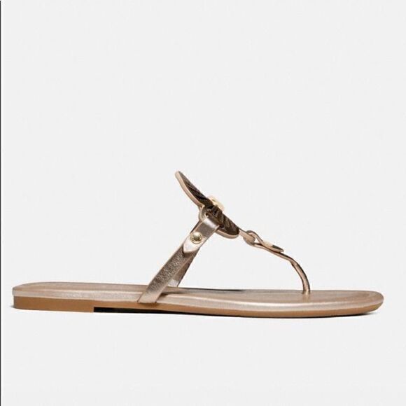 10 COACH JULIA SANDALS metallic gold or champagne Bnib - Picture 5 of 12